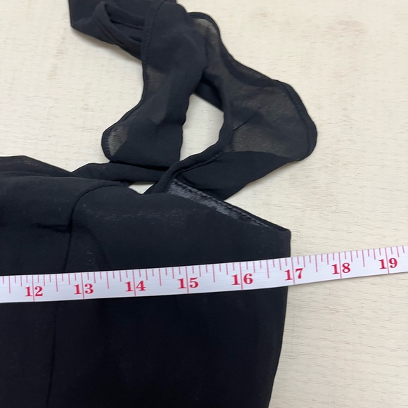 NWT Lulus M black ruffled side slit maxi dress - Picture 7 of 15